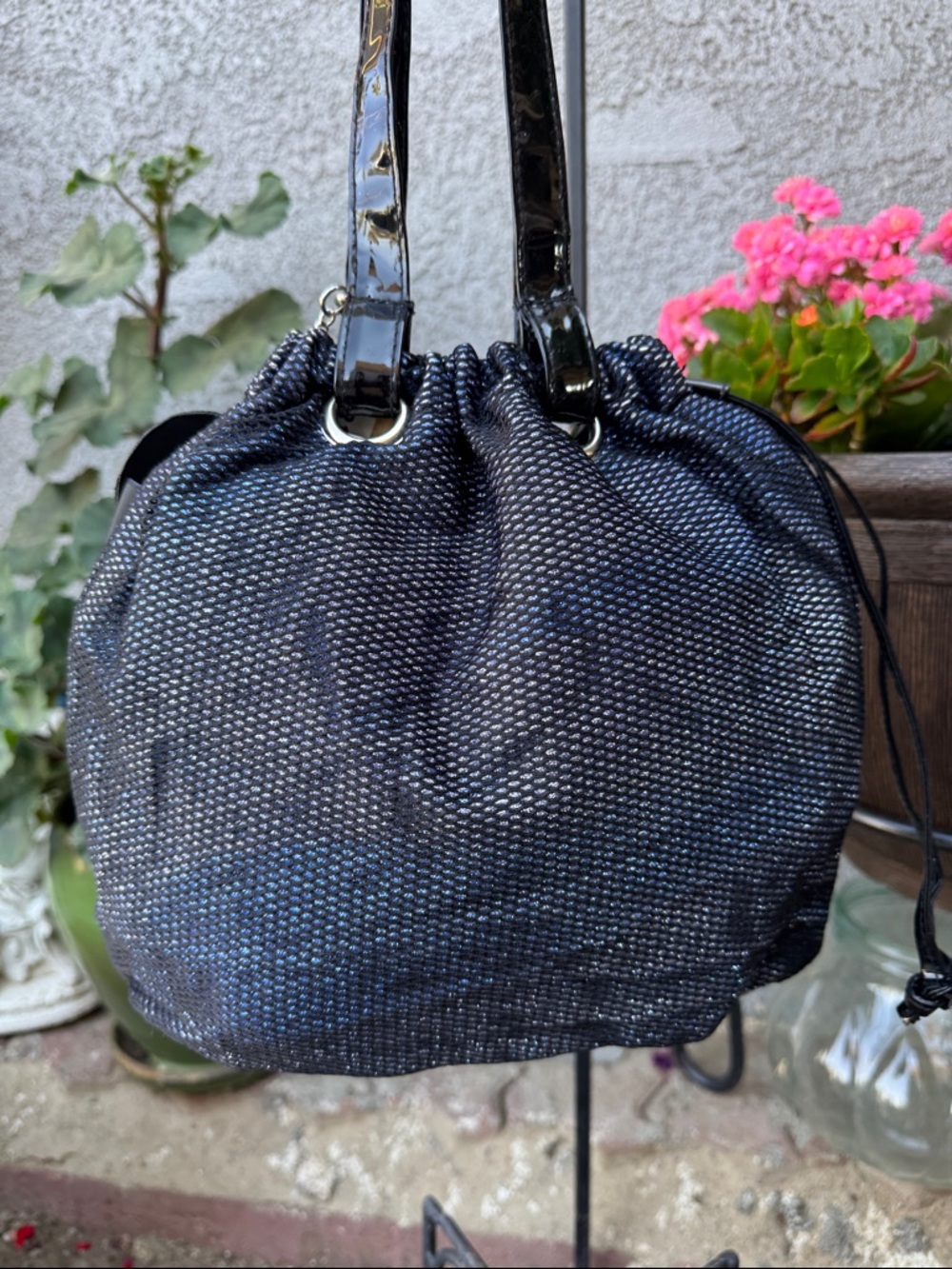 Hannah Montana Navy Sparkle Drawstring Shoulder Bag - Picture 5 of 7
